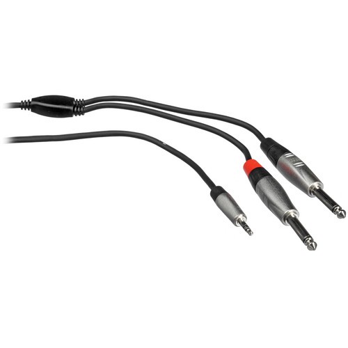 Hosa HMP-006Y Pro Stereo Breakout Cable - 3.5mm TRS Male to Dual 1/4-inch TS Male - 6 foot