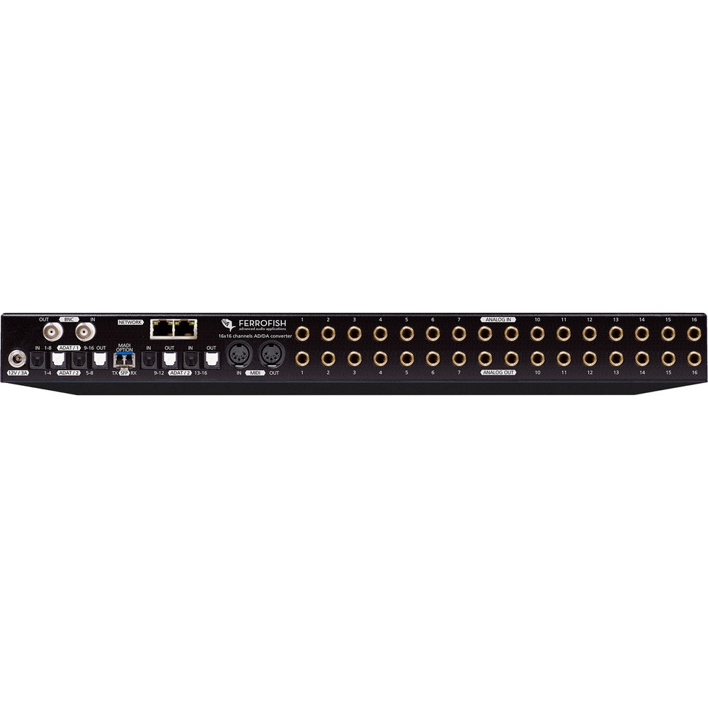 Ferrofish Pulse 16 DX 16 x 16 AD/DA Converter with Dante, MADI, and ADAT