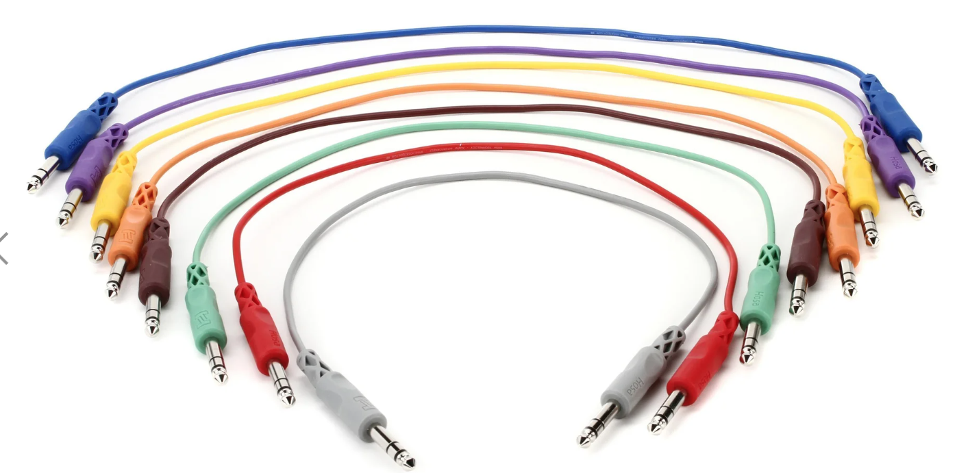Hosa CSS-845 1/4-inch TRS Male to 1/4-inch TRS Male Patch Cable 8-pack - 1.5 foot (Various Colors)