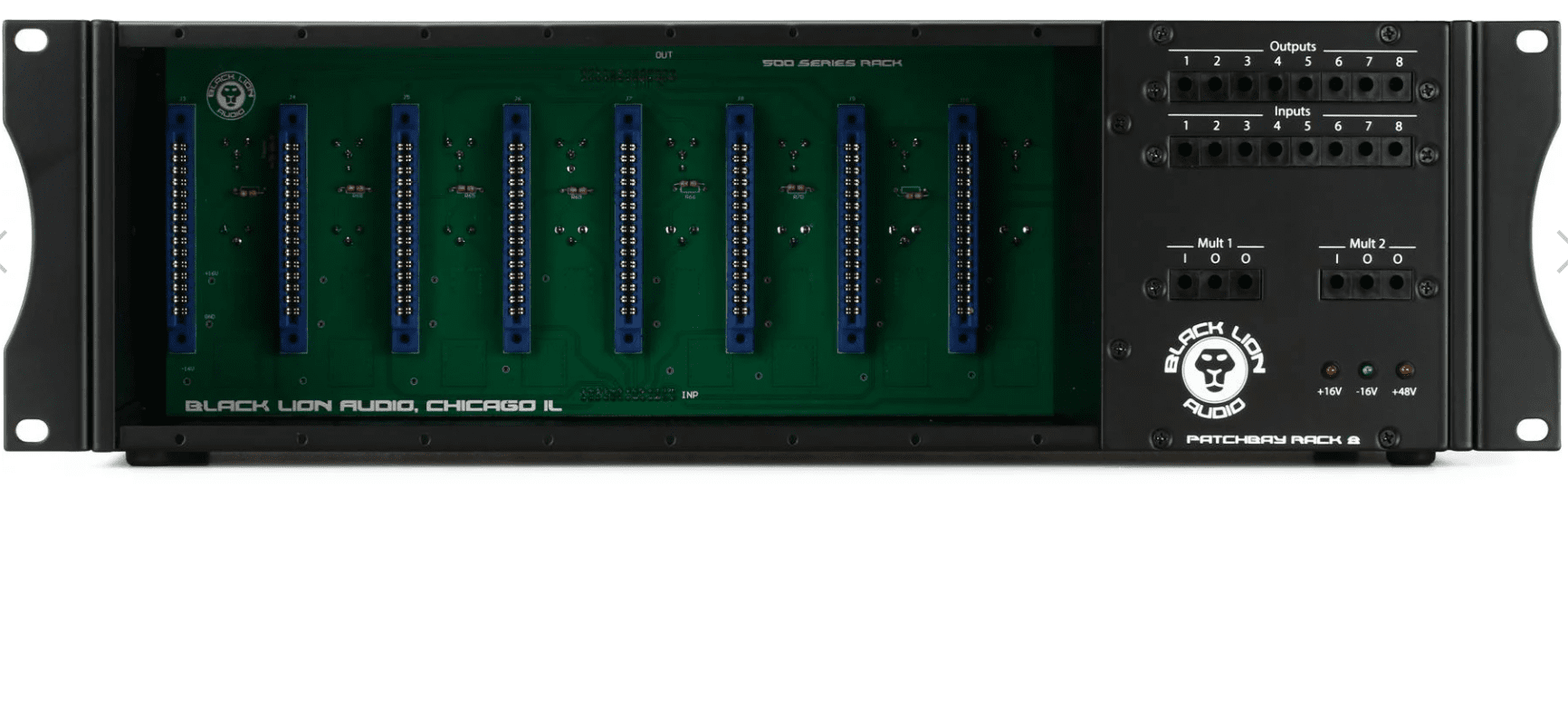 Black Lion Audio PBR8 8-Slot 500 Series Rack with Built-In Patchbay