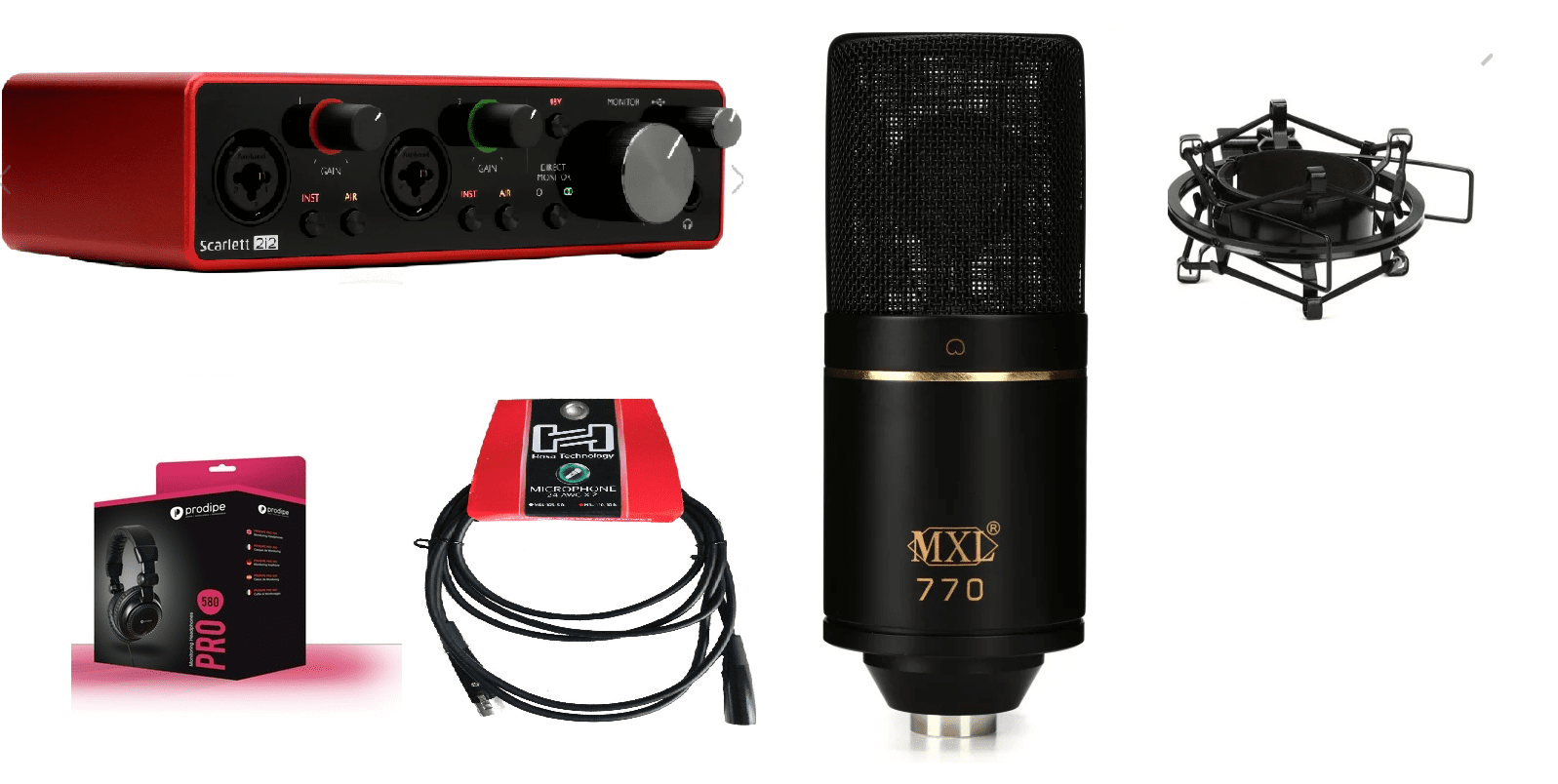 COMBO THU ÂM FOCUSRITE 2I2 GEN 3 + MXL 770 + HOSA 1M5 + HEADPHONE PRODIPE 580 TRỊ GIÁ 8.500.000 GIẢM CÒN 6.600.000