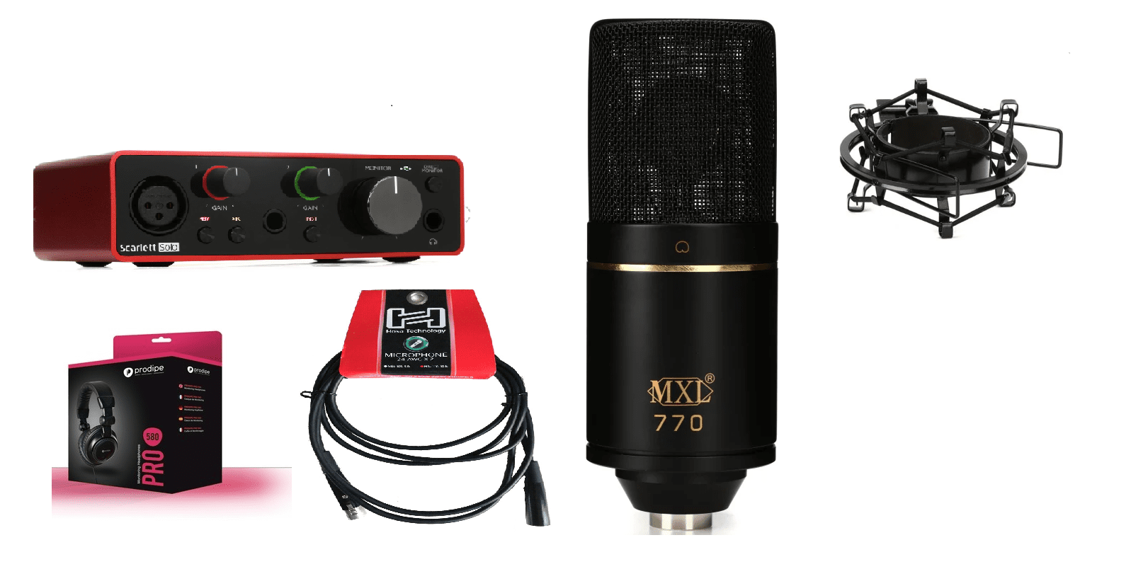 Combo thu âm Focusrite solo gen 4 + MXL 770 + Hosa 1m5 + Headphone prodipe 580 trị giá 7.870.000 giảm còn 6.200.000