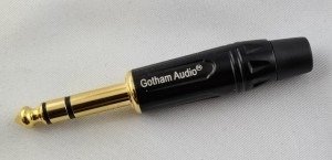 Gotham Audio TSR-3 Stereo Jack Connector Black Straight