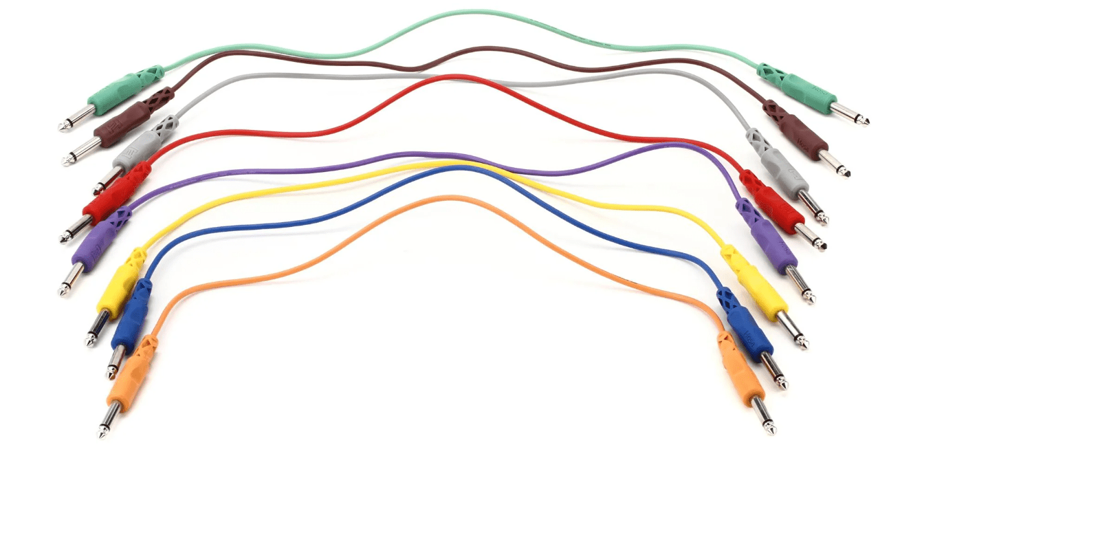 Hosa CPP-845 1/4-inch TS Male Patch Cable 8-pack - 1.5 foot (Various Colors)