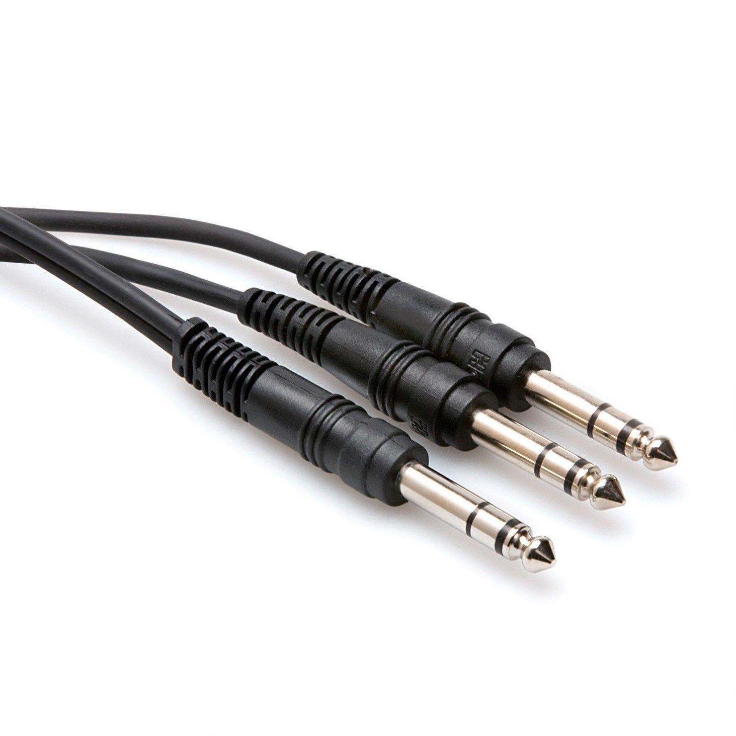 Hosa CYS-105 Y Cable - 1/4-inch TRS Male to Dual 1/4" TRS Male - 5 foot