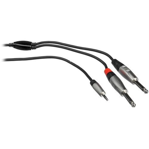Hosa HMP-003Y Pro Stereo Breakout Cable - 3.5mm TRS Male to Dual 1/4-inch TS Male - 3 foot