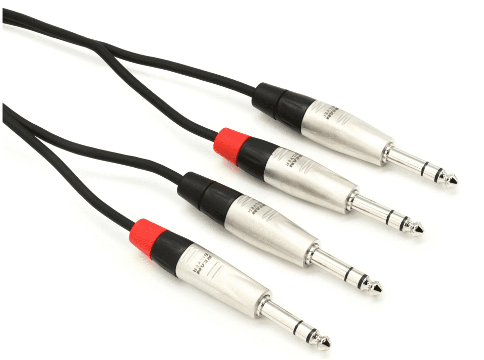 Hosa HSS-005X2 Pro Stereo Balanced Interconnect Cable - Dual 1/4-inch TRS Male to Same - 5 foot