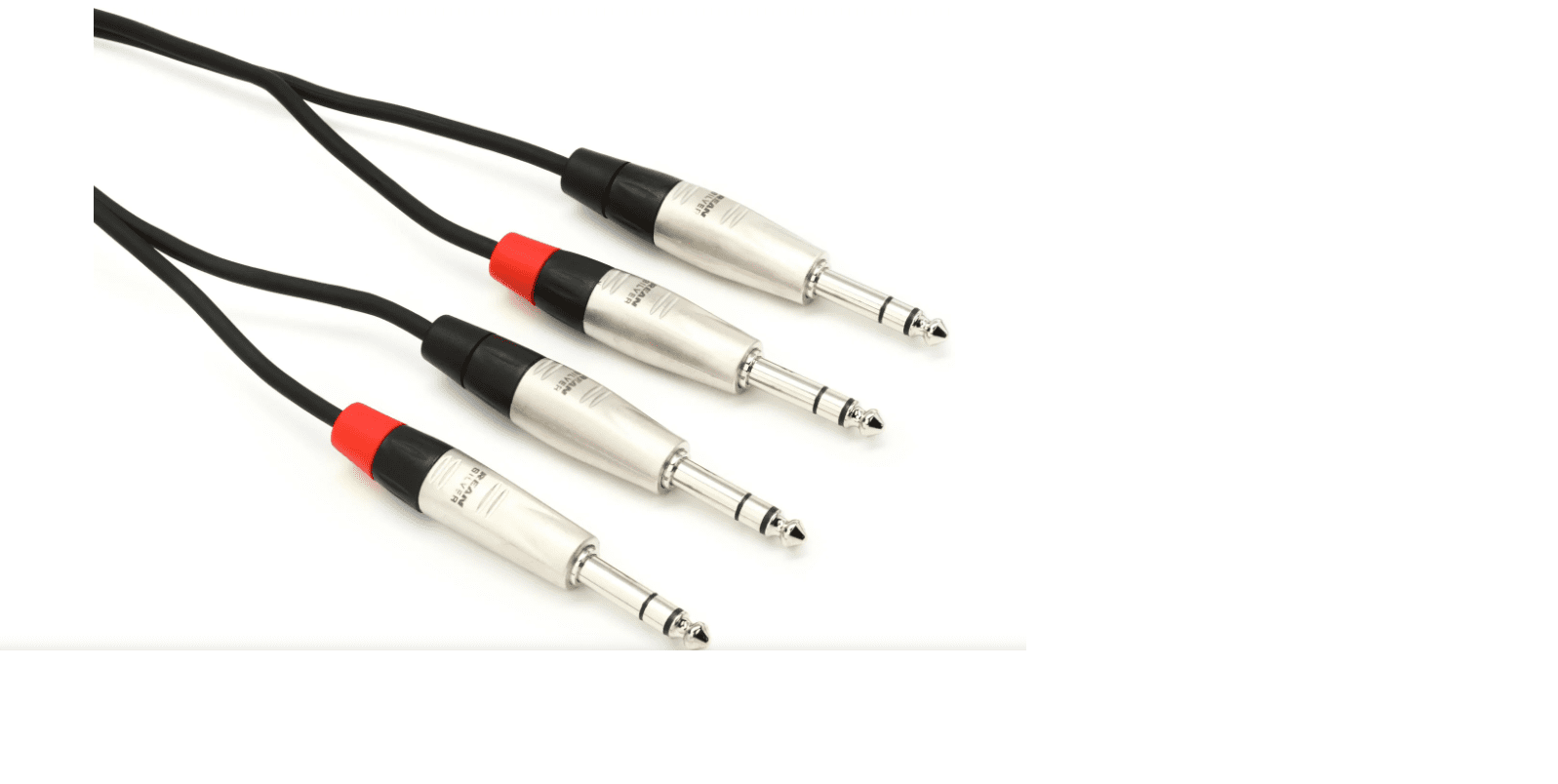 Hosa HSS-010X2 Pro Stereo Interconnect Cable - Dual REAN 1/4-inch TRS Male to Dual REAN 1/4-inch TRS Male - 10 foot