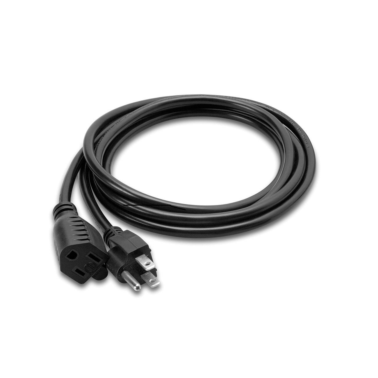 Hosa Power Extension Cord NEMA 5-15R to NEMA 5-15P, 18 AWG