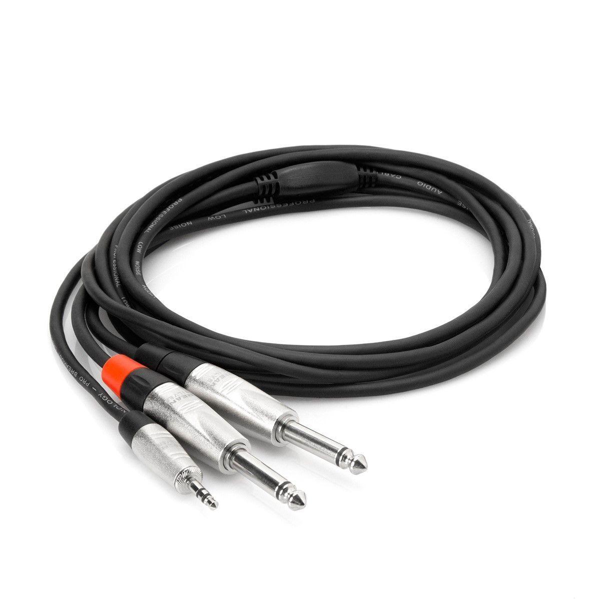 Hosa Pro Stereo Breakout REAN 3.5mm TRS to Dual 1/4" TS