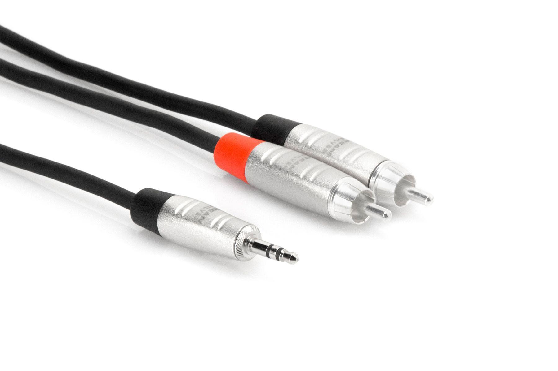 Hosa Pro Stereo Breakout REAN 3.5mm TRS to Dual RCA