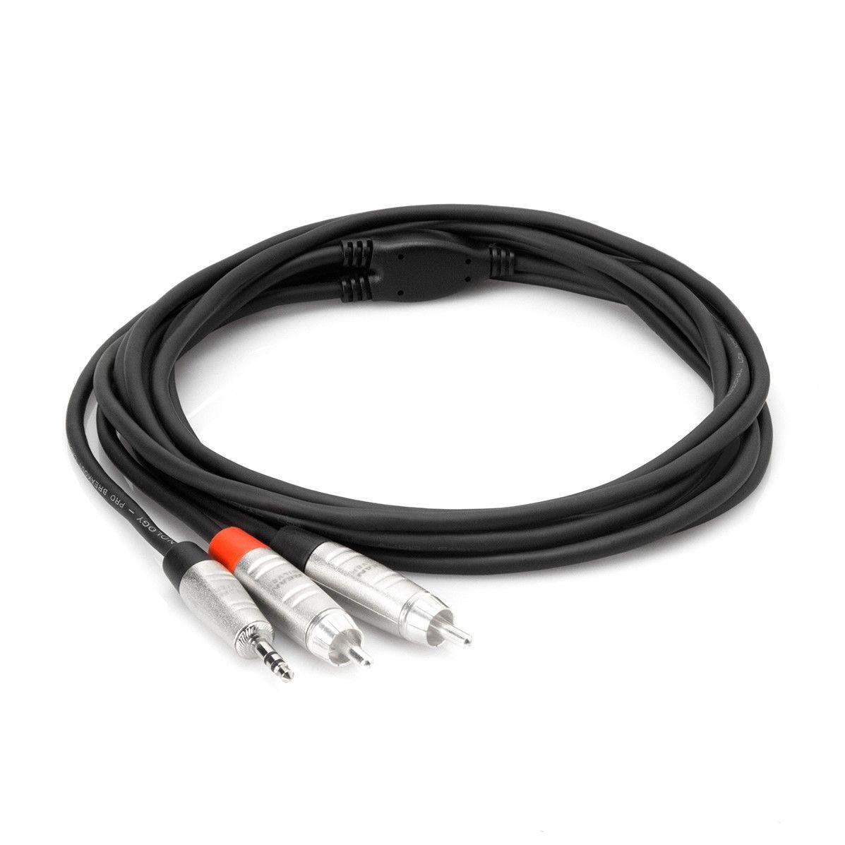 Hosa Pro Stereo Breakout REAN 3.5mm TRS to Dual RCA
