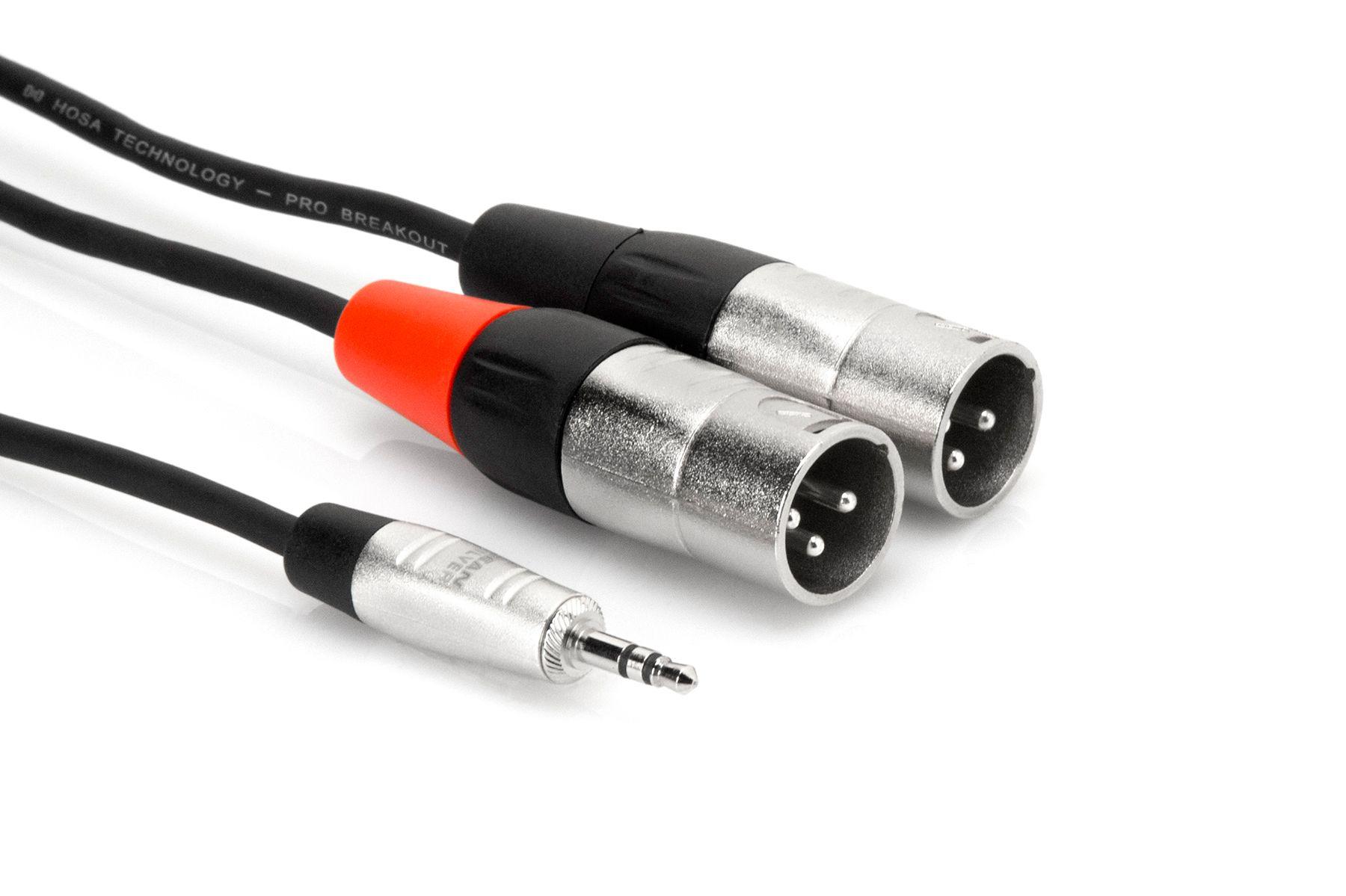 Hosa Pro Stereo Breakout REAN 3.5mm TRS to Dual XLR3M