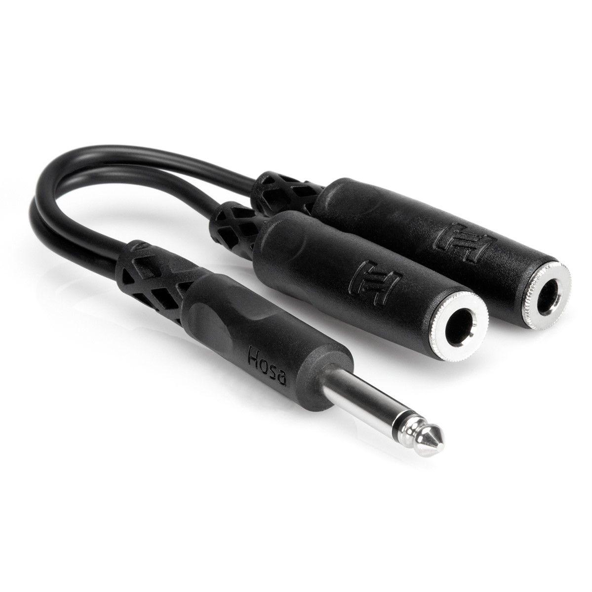 Hosa Y Cable 1/4" TS to Dual 1/4" TSF