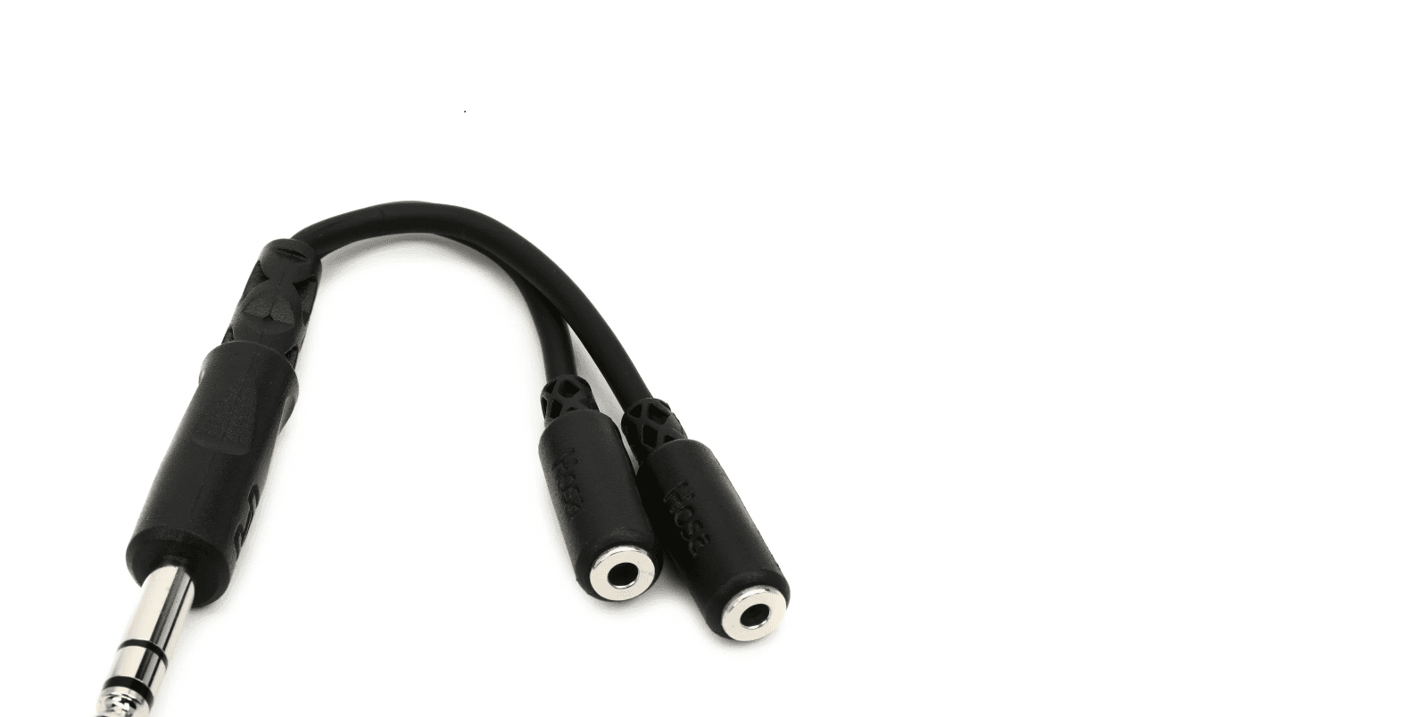Hosa YMP-234 Y Cable - 1/4 inch TRS Male to Dual 3.5mm TRS Female