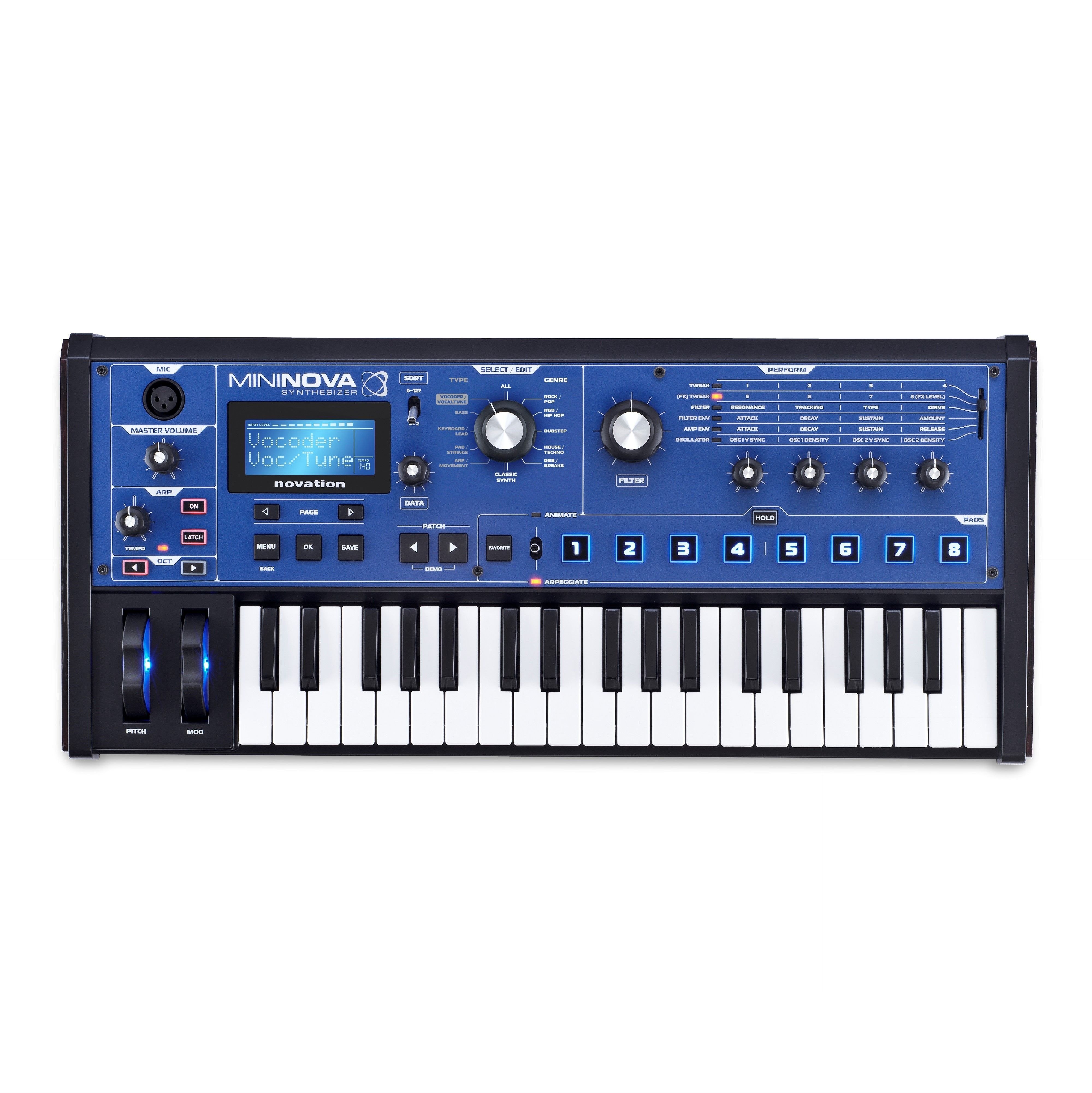 Novation MiniNova Synthesizer with Vocoder