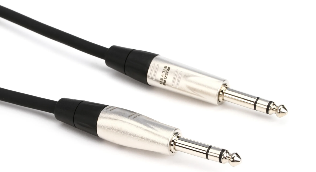 Hosa HSS-001.5 Pro Balanced Interconnect Cable - REAN 1/4-inch TRS Male to REAN 1/4-inch TRS Male - 1.5 foot