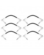 Hosa Guitar Patch Cable Low-profile Right-angle to Same-6 pc, 6 in