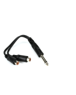 Hosa YPR-103 Y Cable - 1/4 inch TS Male to Dual RCA Female