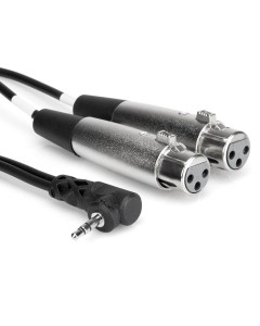 Hosa CYX-405F Microphone Cable - Dual XLR3 Female to Right-angle 3.5mm TRS Male - 5 foot