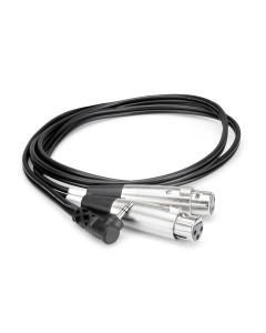 Hosa CYX-405F Microphone Cable - Dual XLR3 Female to Right-angle 3.5mm TRS Male - 5 foot