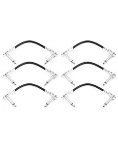 Hosa Guitar Patch Cable Low-profile Right-angle to Same-6 pc, 6 in