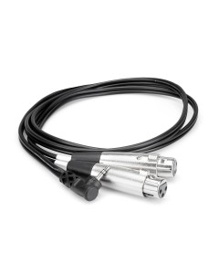 Hosa Mic Cable Dual XLR3F to Right-angle 3.5mm TRS