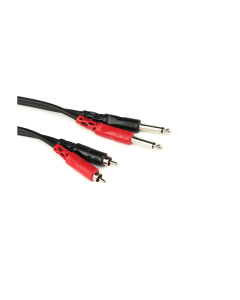 Hosa Stereo Interconnect Dual 1/4" TS to Dual RCA-6.5'