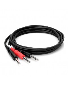 Hosa STP-202 Insert Cable - 1/4 inch TRS Male to Dual 1/4 inch TS Male - 6 foot