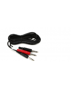 Hosa STP-203 Insert Cable - 1/4 inch TRS Male to Dual 1/4 inch TS Male - 9 foot