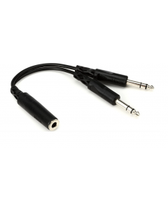 Hosa YPP-308 Y Cable - 1/4 inch TRS Female to Dual 1/4 inch TRS Male