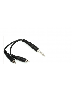 Hosa YPR-124 Y Cable - 1/4 inch TS Male to Dual RCA Male