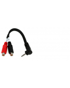 Hosa YRA-167 Stereo Breakout Cable - 3.5mm TRS Male Right-angle to Left and Right RCA Female