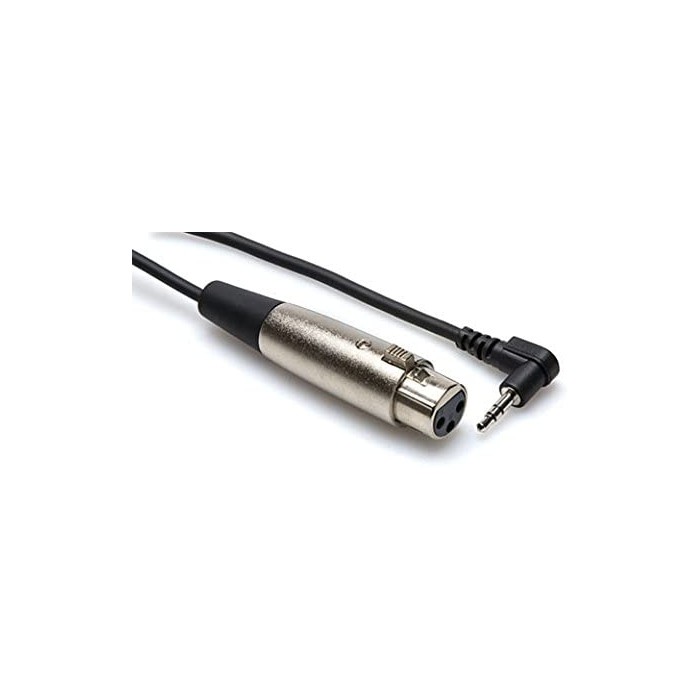 Camcorder Microphone Cable, XLR3F to Right-angle 3.5 mm TRS, 5 ft