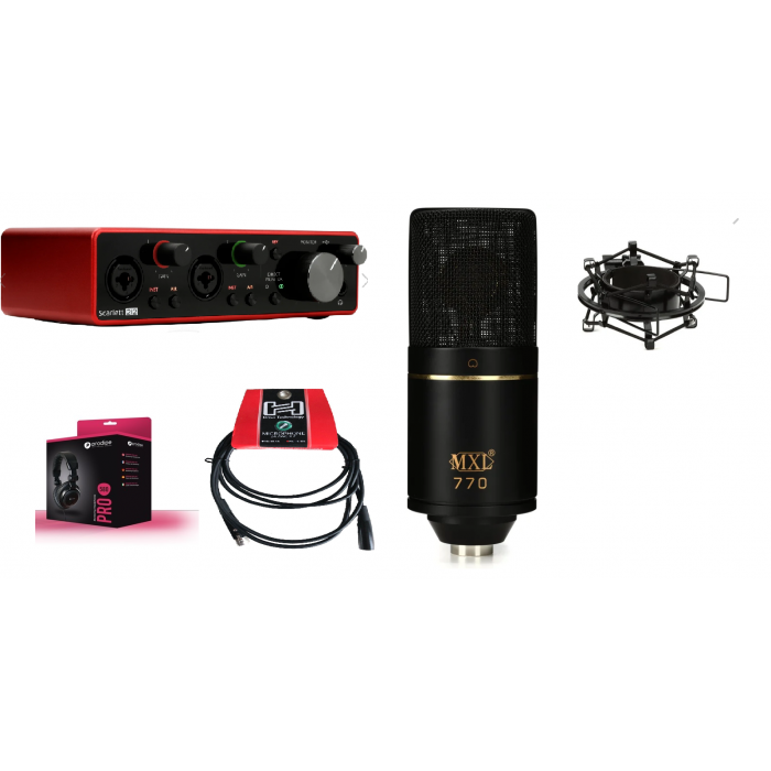 COMBO THU ÂM FOCUSRITE 2I2 GEN 3 + MXL 770 + HOSA 1M5 + HEADPHONE PRODIPE 580 TRỊ GIÁ 8.500.000 GIẢM CÒN 6.600.000