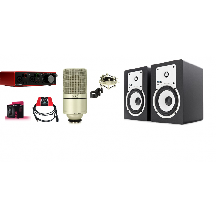 COMBO THU ÂM FOCUSRITE 2i2 GEN 3 + MXL 990 + HOSA 1M5 + LOA FLUID AUDIO C5 TRỊ GIÁ 11.730.000 GIẢM CÒN 10.400.000