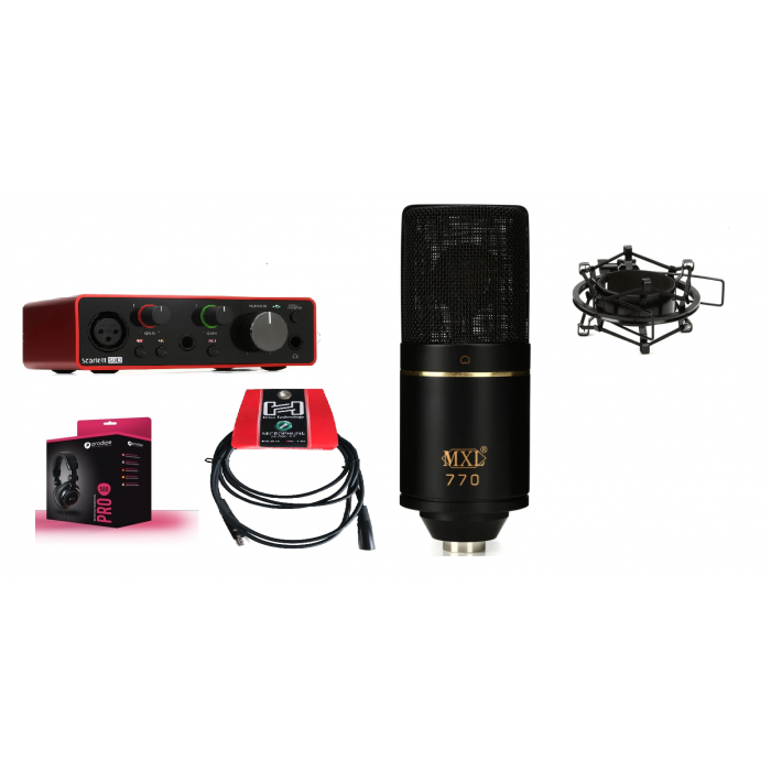 Combo thu âm Focusrite solo gen 4 + MXL 770 + Hosa 1m5 + Headphone prodipe 580 trị giá 7.870.000 giảm còn 6.200.000