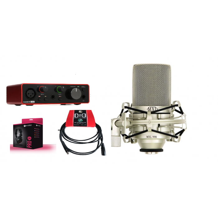 Combo thu âm Focusrite solo gen 4 + MXL 990 + Hosa 1m5 + Headphone prodipe 580 trị giá 7.670.000 giảm còn 6.000.000