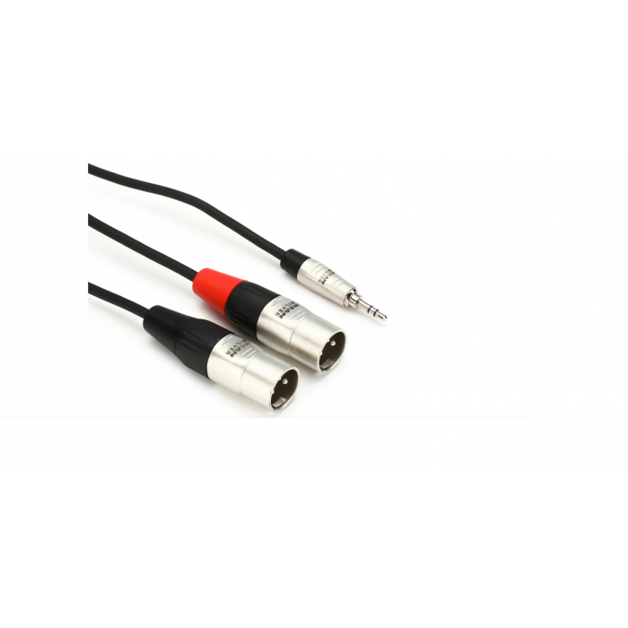 Hosa HMX-006Y Pro Stereo Breakout Cable - 3.5mm TRS Male to Dual XLR Male - 6 foot