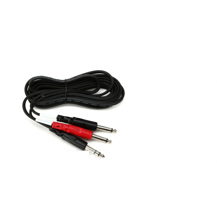 Hosa STP-203 Insert Cable - 1/4 inch TRS Male to Dual 1/4 inch TS Male - 9 foot