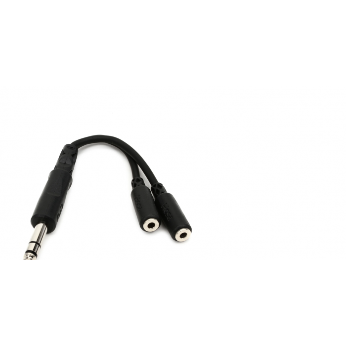 Hosa YMP-234 Y Cable - 1/4 inch TRS Male to Dual 3.5mm TRS Female