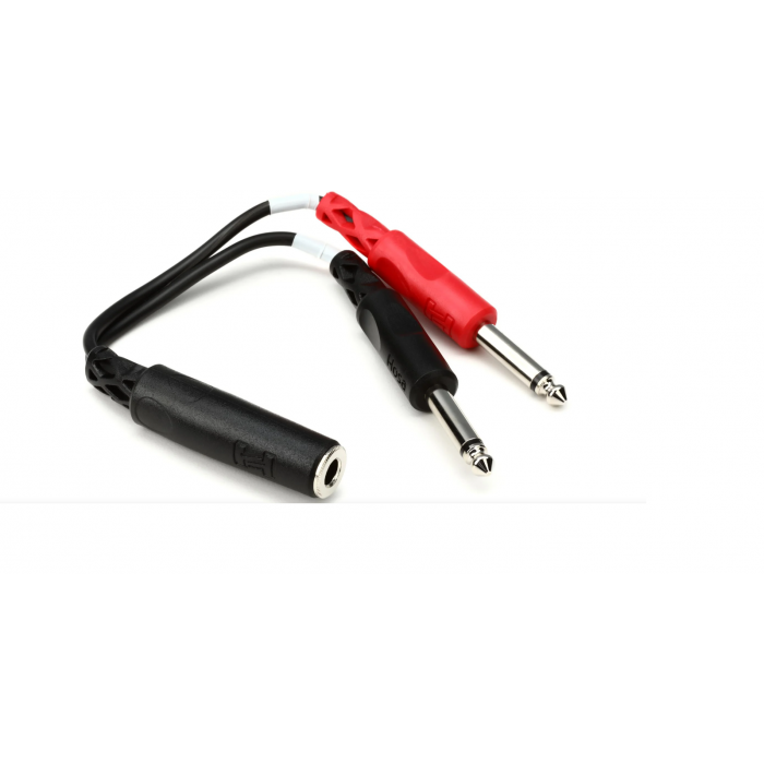 Hosa YPP-136 Stereo Breakout Cable - 1/4 inch TRS Female to Left and Right 1/4 inch TS Male